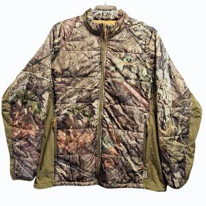 Mossy Oak Thinsulate Camouflage Jacket 2XL Mens Orange Lining Quilted Hunting Ou